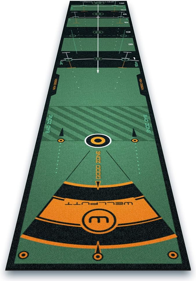 WELLPUTT - Golf Training Putting Mat 3 m Green